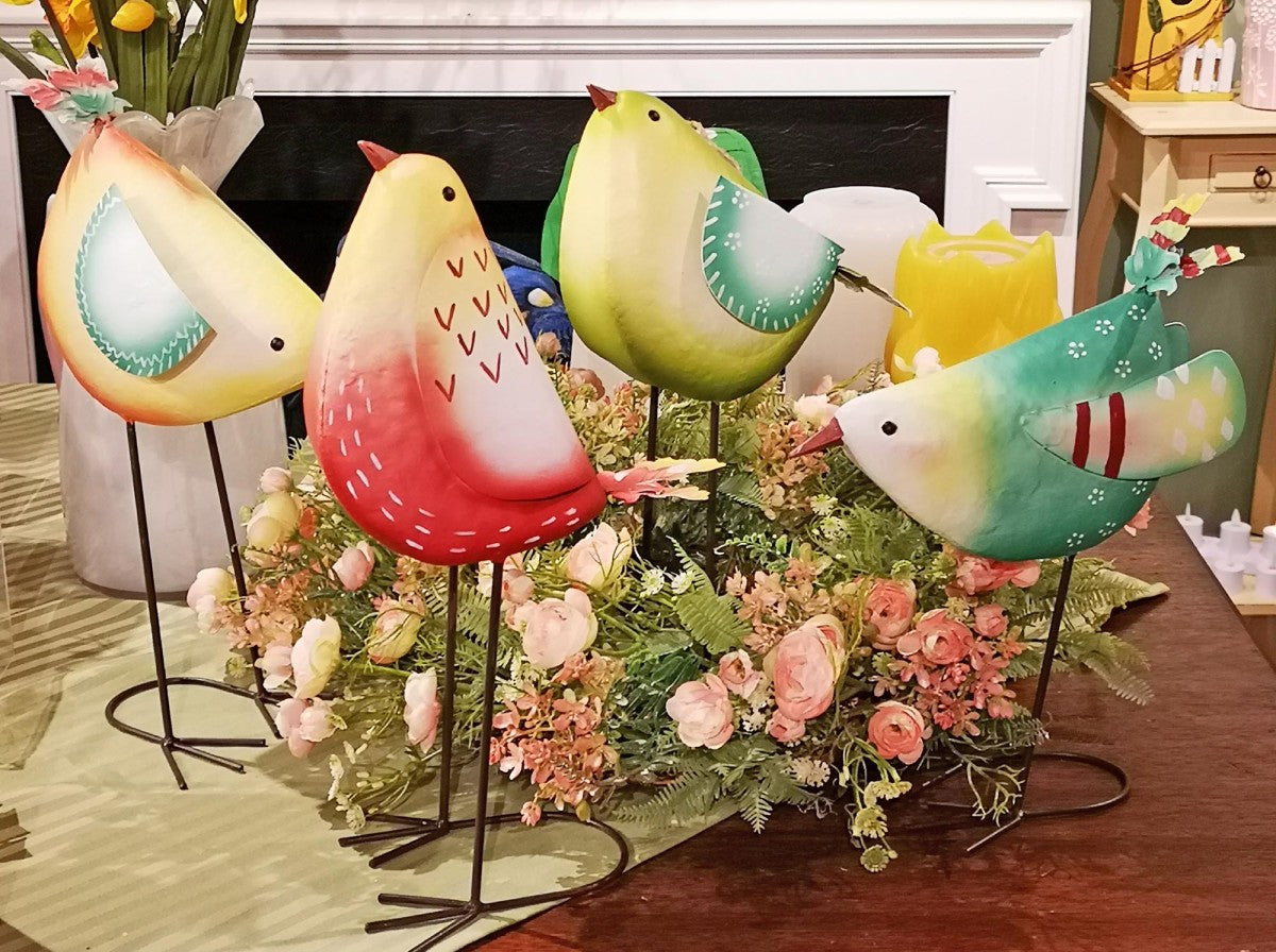 Floral Standing Birds-4 Colors