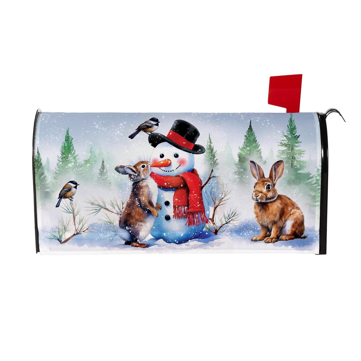 snowman & friends mailbox cover, outdoor safe, for farmhouse christmas home decor from Magnolias Home Decor