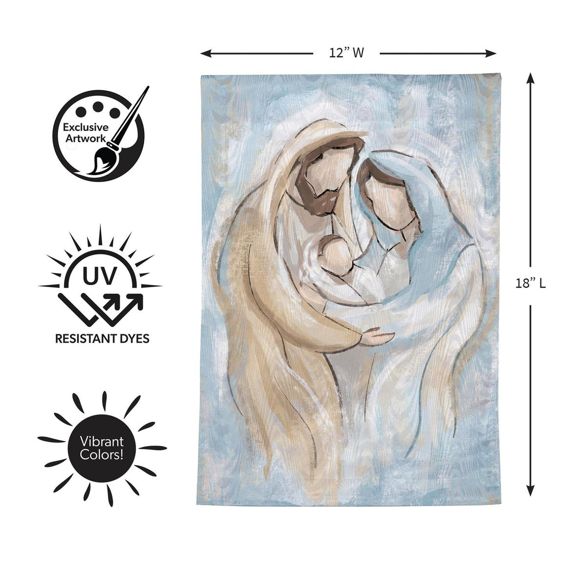 Nativity Holy Miracle Moire Reversible Garden Flag view 4 from Magnolias Home Decor