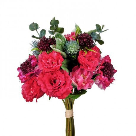 Fuchsia Real Touch Scabiosa & Lisianthus Bundle