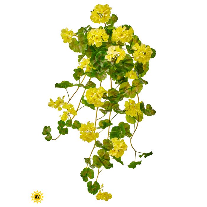 UV Protect Real Touch Hanging Yellow Geranium Bush