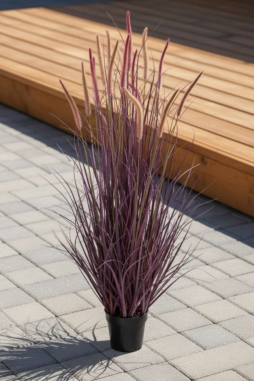 UV Protect Plum Potted Fountain Plume Grass