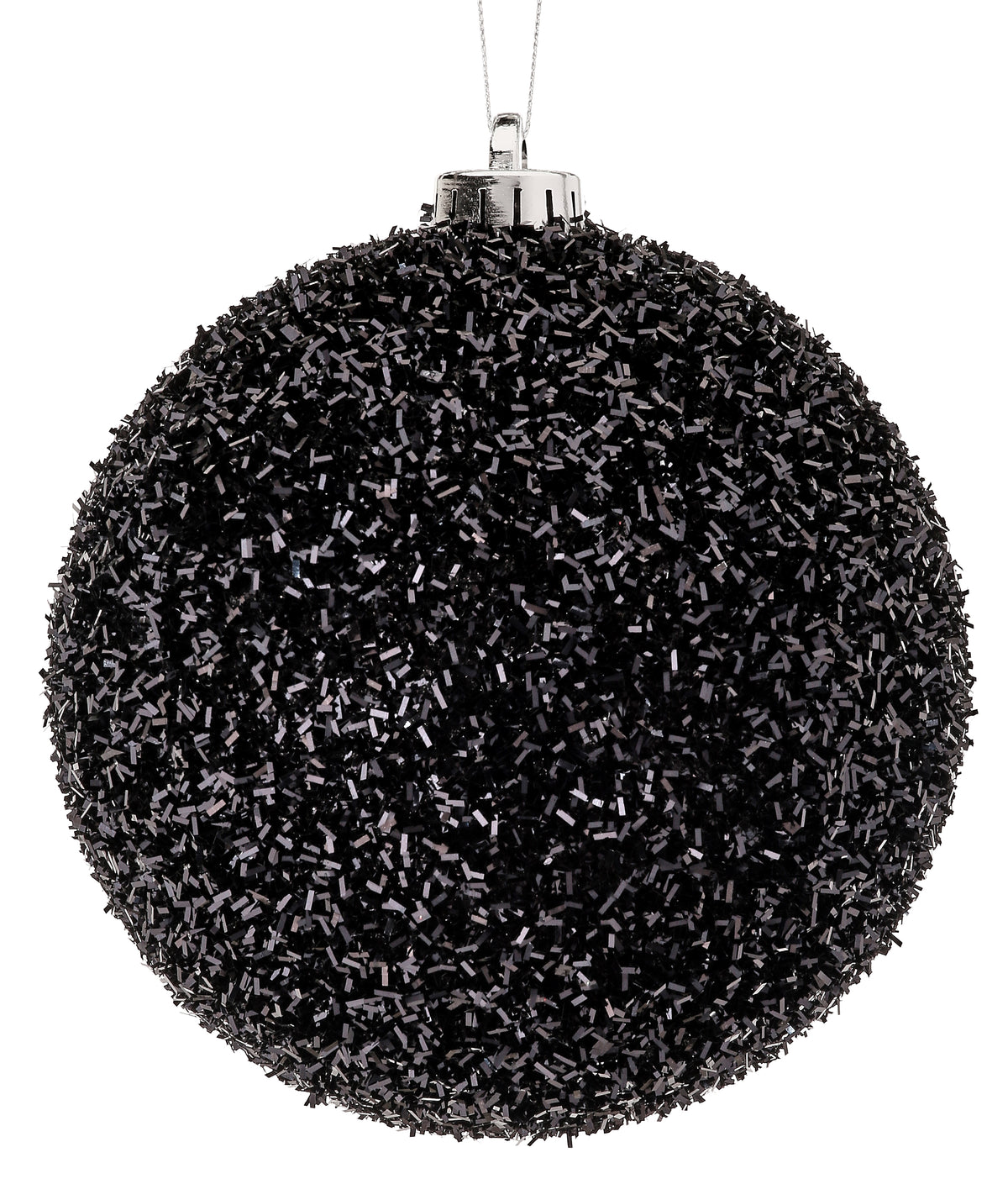 Glamor Glitter Black Ornament Set of 2