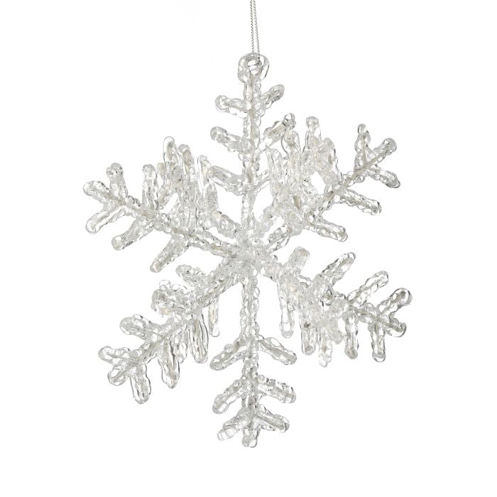 9" Clear 3D Acrylic Snowflake Ornament