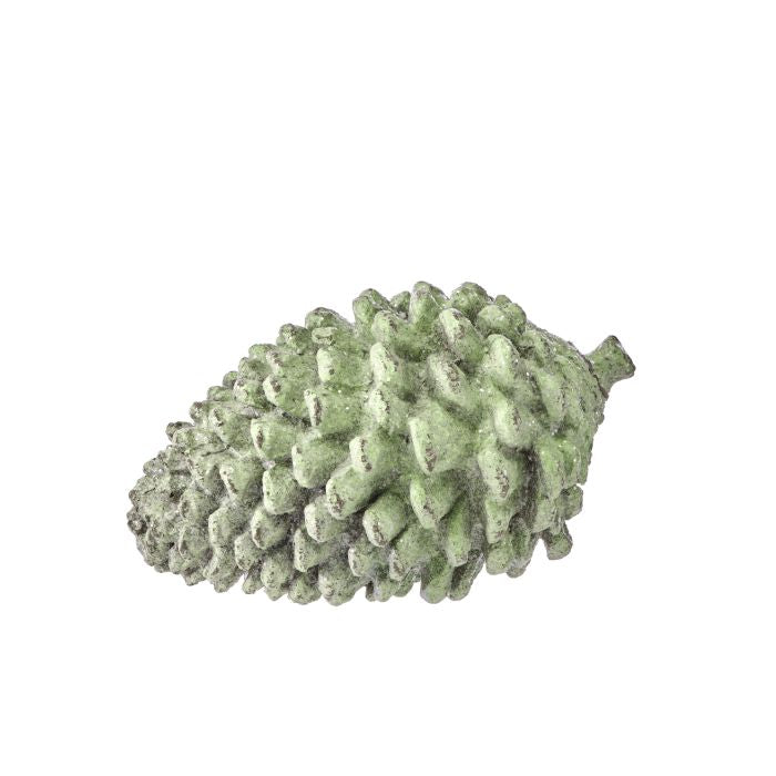 6" Green Resin Winter Pinecone
