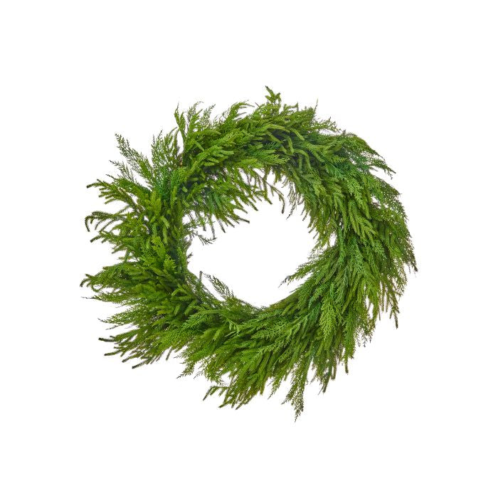 36" Real Touch Cedar and Norfolk Pine Wreath