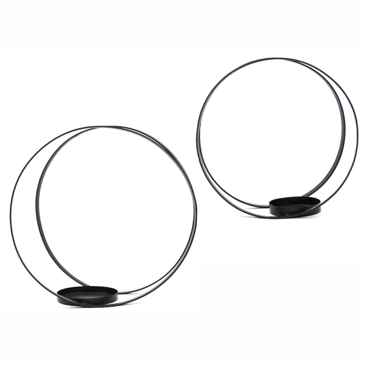 Black Round Candleholder - 2 Sizes