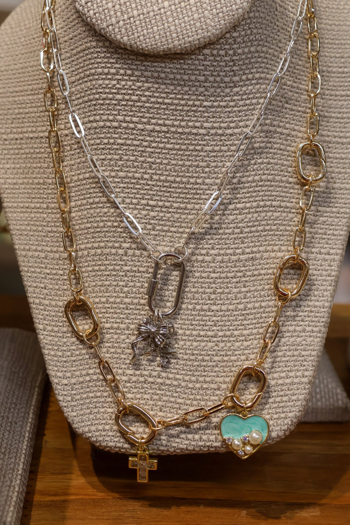 Avery Multi-Charm Collector Necklace Base in Shiny Gold