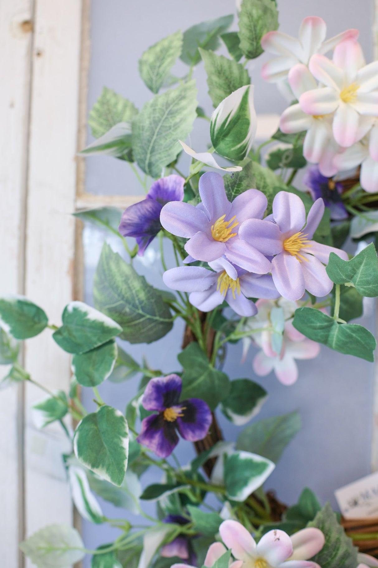 22" Purple Rain Pansy Wreath