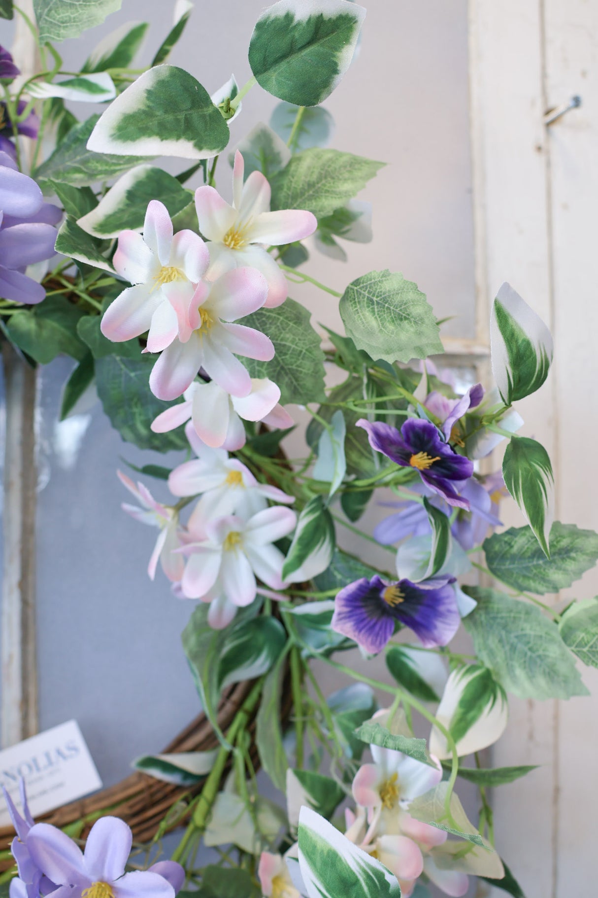 22" Purple Rain Pansy Wreath