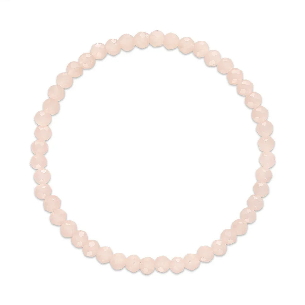 Blush Pink Stretchy Facet Mila-Mix Bracelet