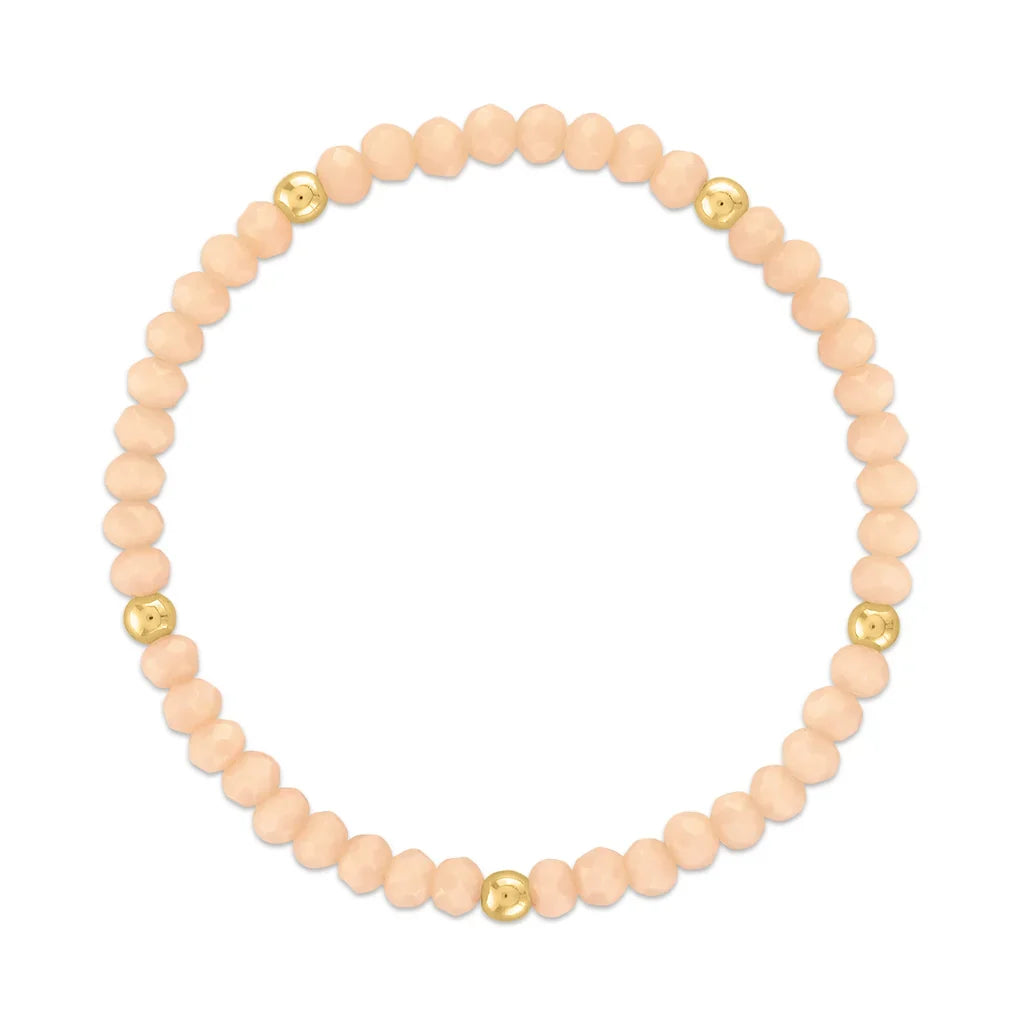 Peach with Gold Ball Stretchy Facet Mila-Mix Bracelet