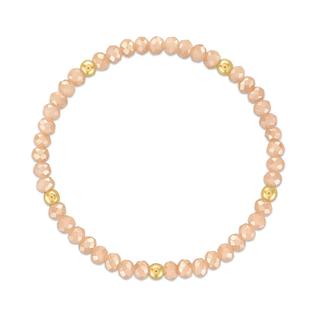 Metallic Blush with Gold Ball Stretchy Facet Mila-Mix Bracelet