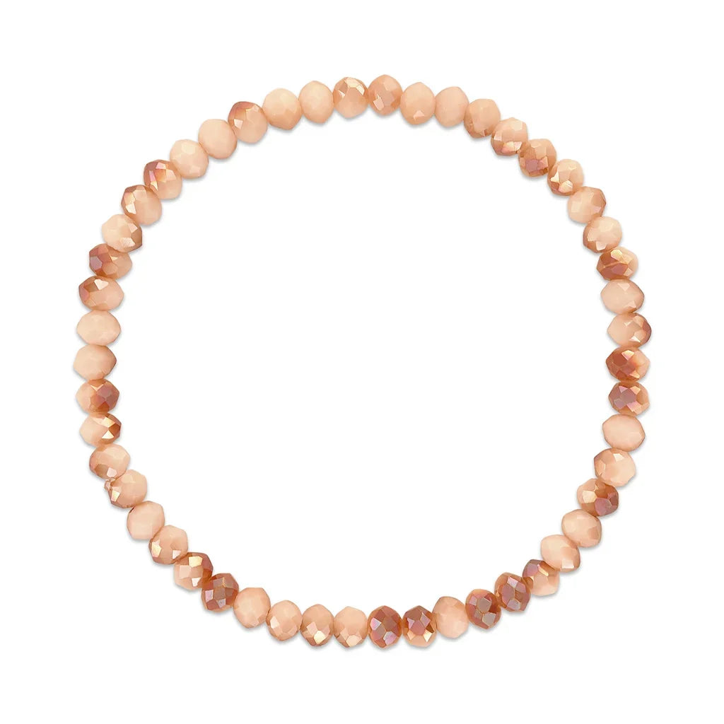 Peach Transitioning Stretchy Facet Mila-Mix Bracelet