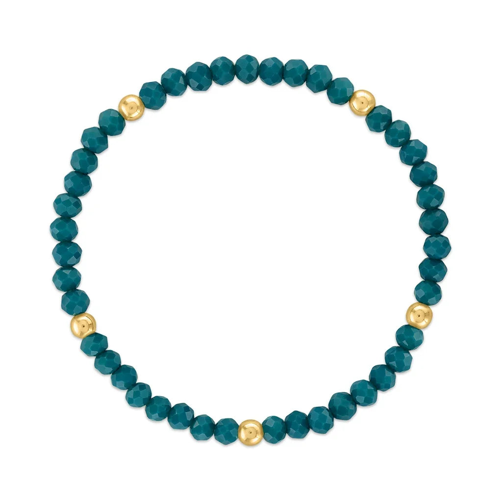 Turquoise with Gold Ball Stretchy Facet Mila-Mix Bracelet