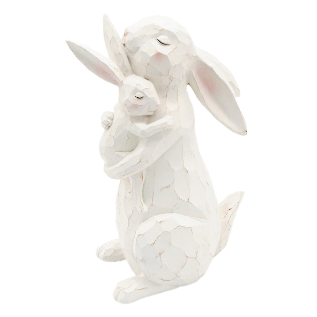 Carved Resin Mother & Baby Bunny