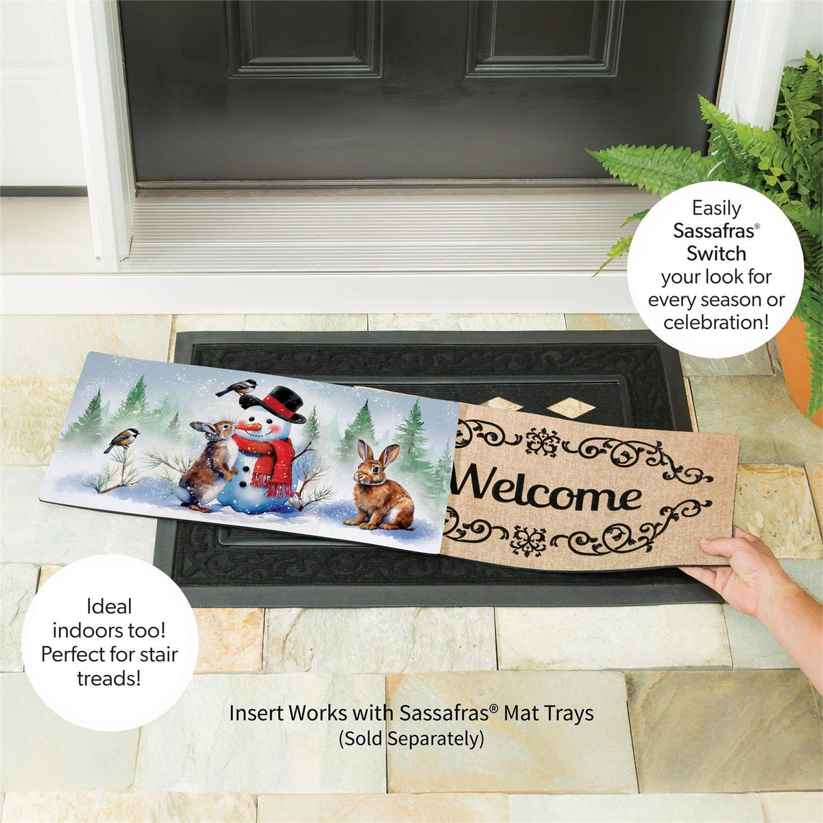 Snowman & Friends Sassafras Switch Mat view 4 from Magnolias Home Decor