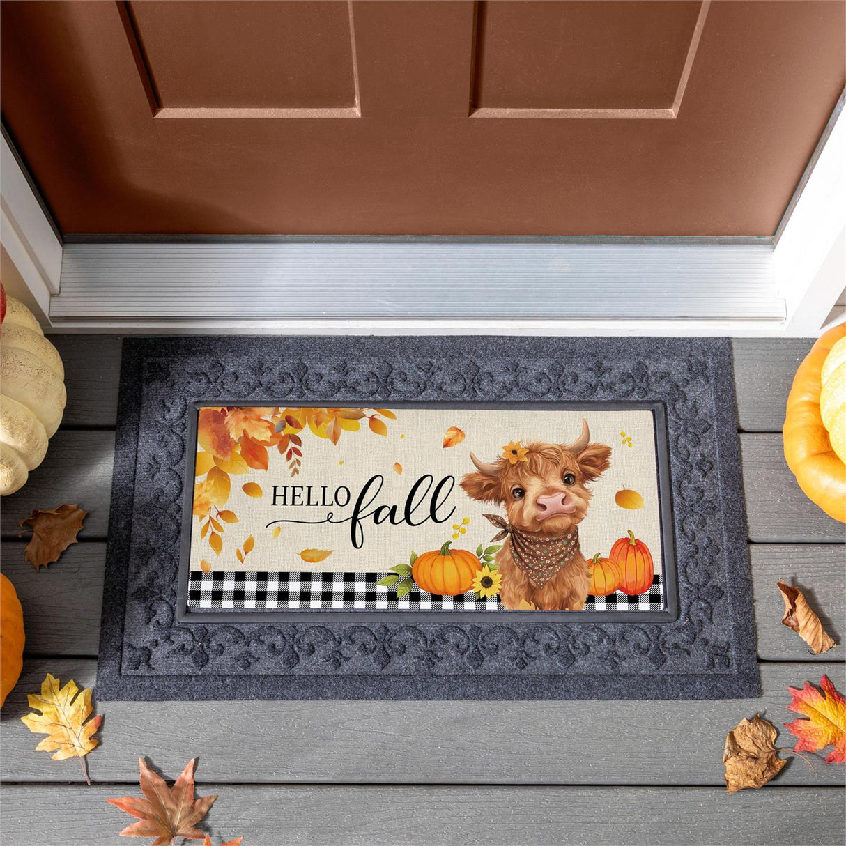 Frankie The Fall Highland Cow Sassafras Switch Mat