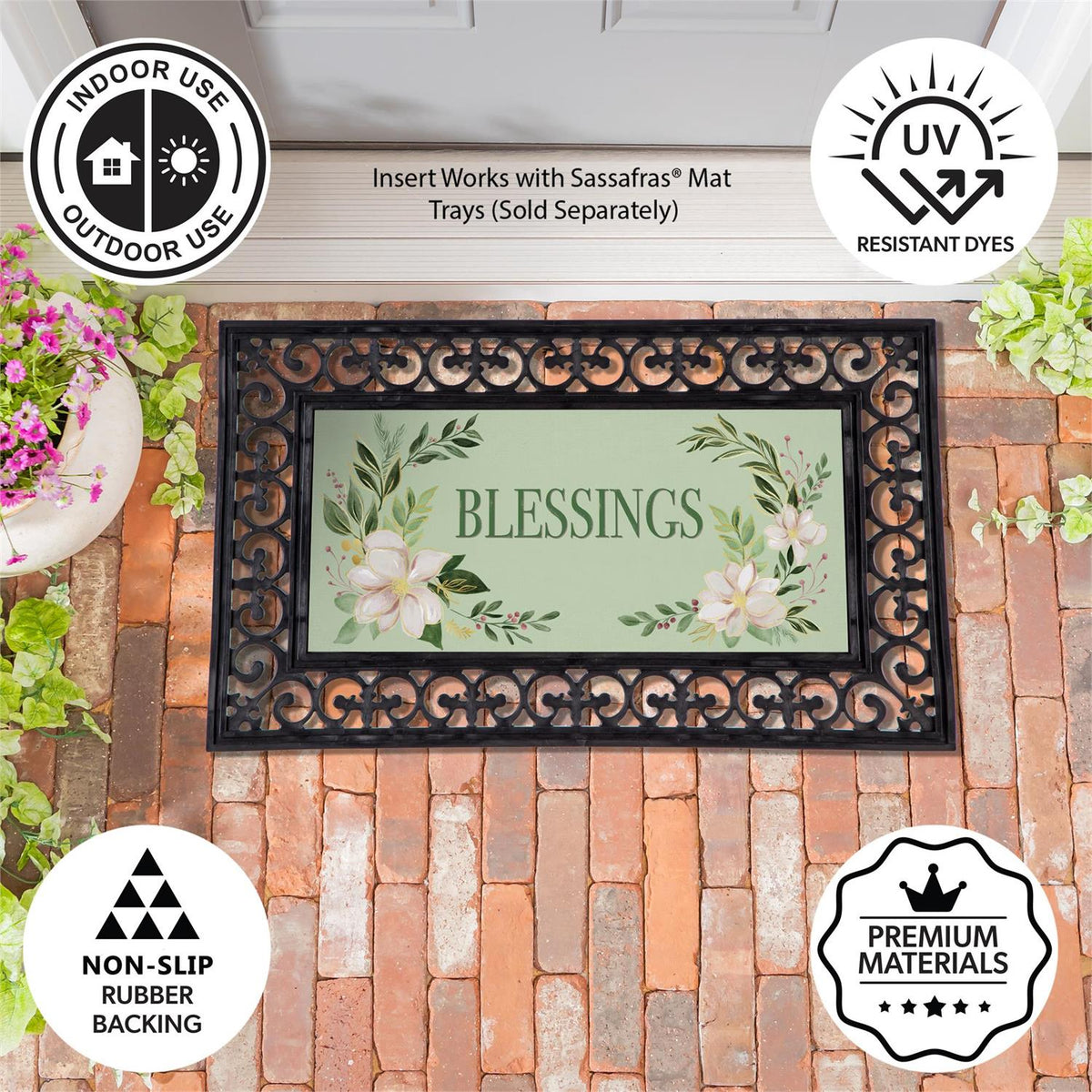 Shades of Emerald Sassafras Switch Mat view 4 from Magnolias Home Decor