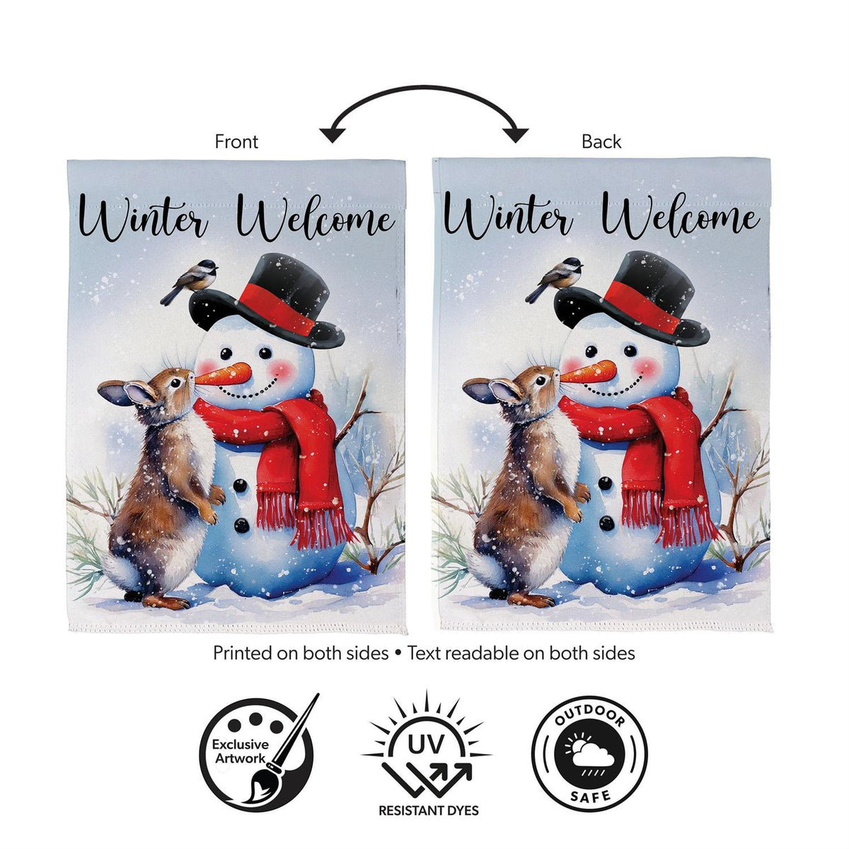 Snowman & Friends Suede Garden Flag view 5 from Magnolias Home Decor