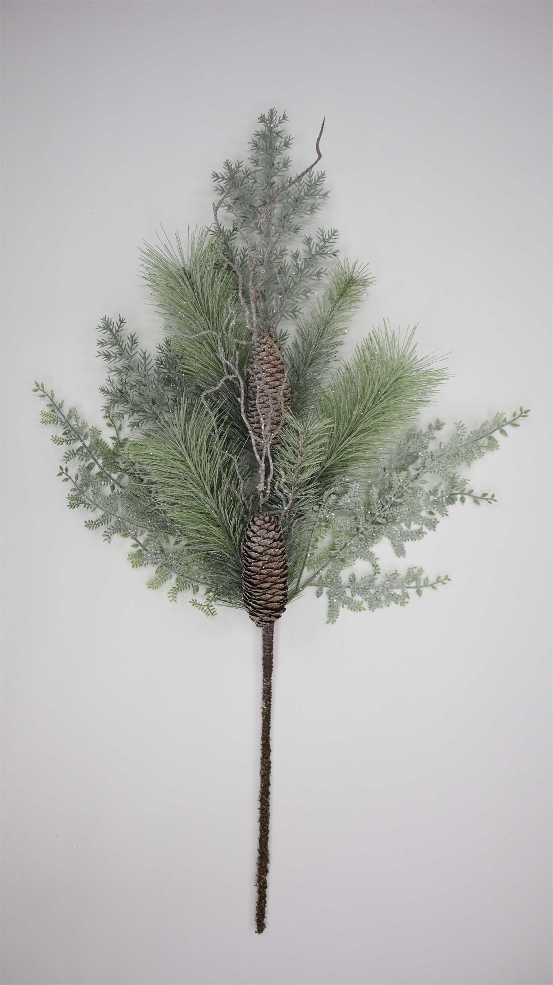 Snowflake Frosted Pine Spray