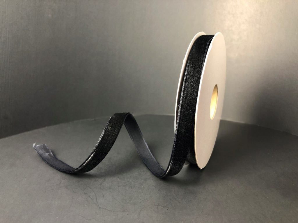 Mini Black Velvet Ribbon Bolt