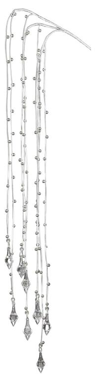 Silver Beaded Hanging Spray with Crystal Drop