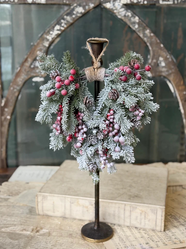 12" Snowspell Fir Hanging Mini Wreath