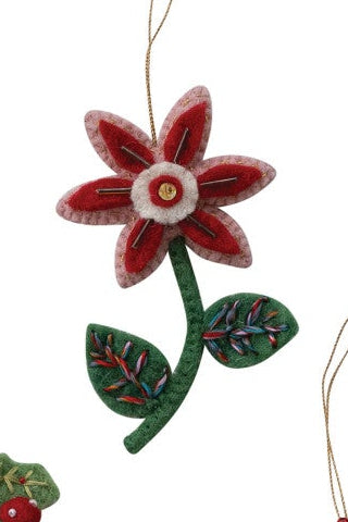 Handmade Wired Wool Botanical Ornament - 6 Styles