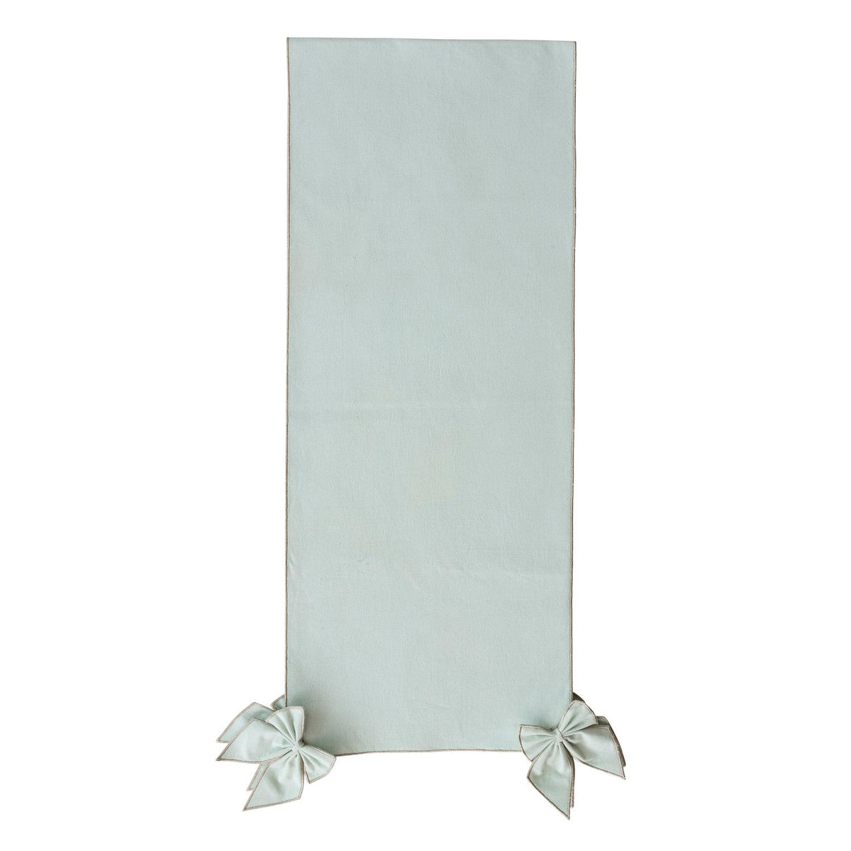 Metallic Silver Thread Table Runner with Detachable Bows