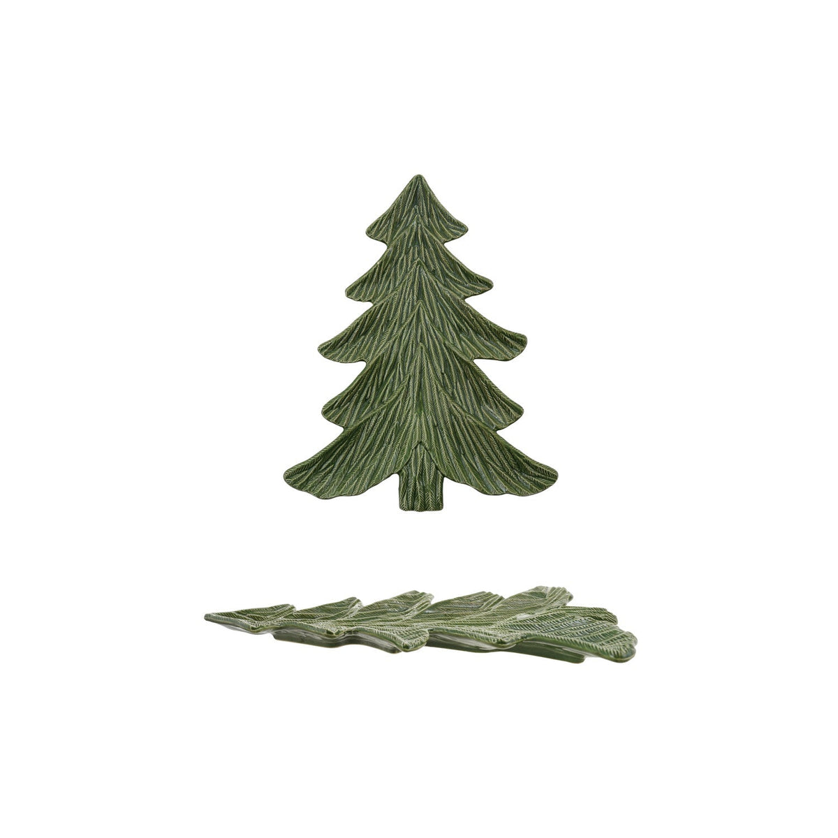 Green Ceramic Tree Shaped Platter
