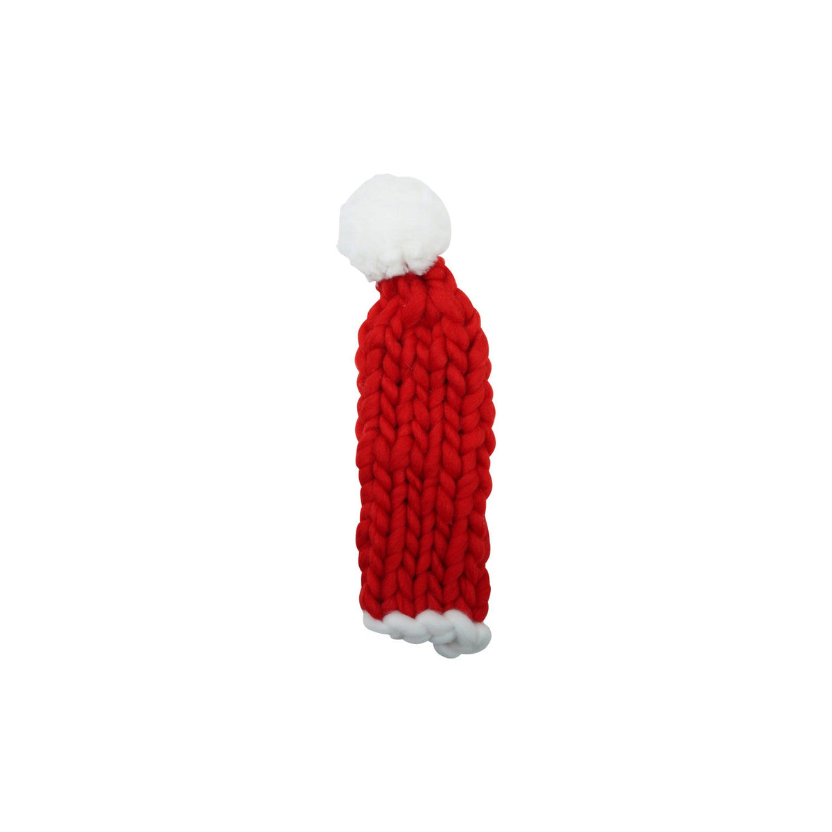 Red & White Knit Fabric Santa Hat Bottle Cover