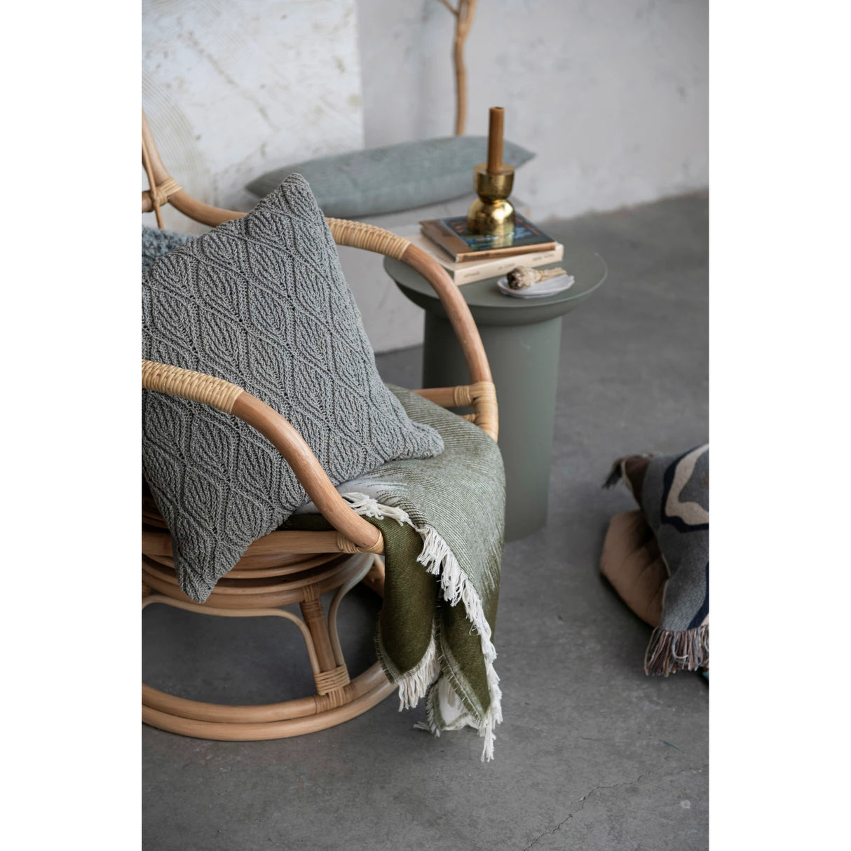 18" Handwoven Square Cotton Pillow