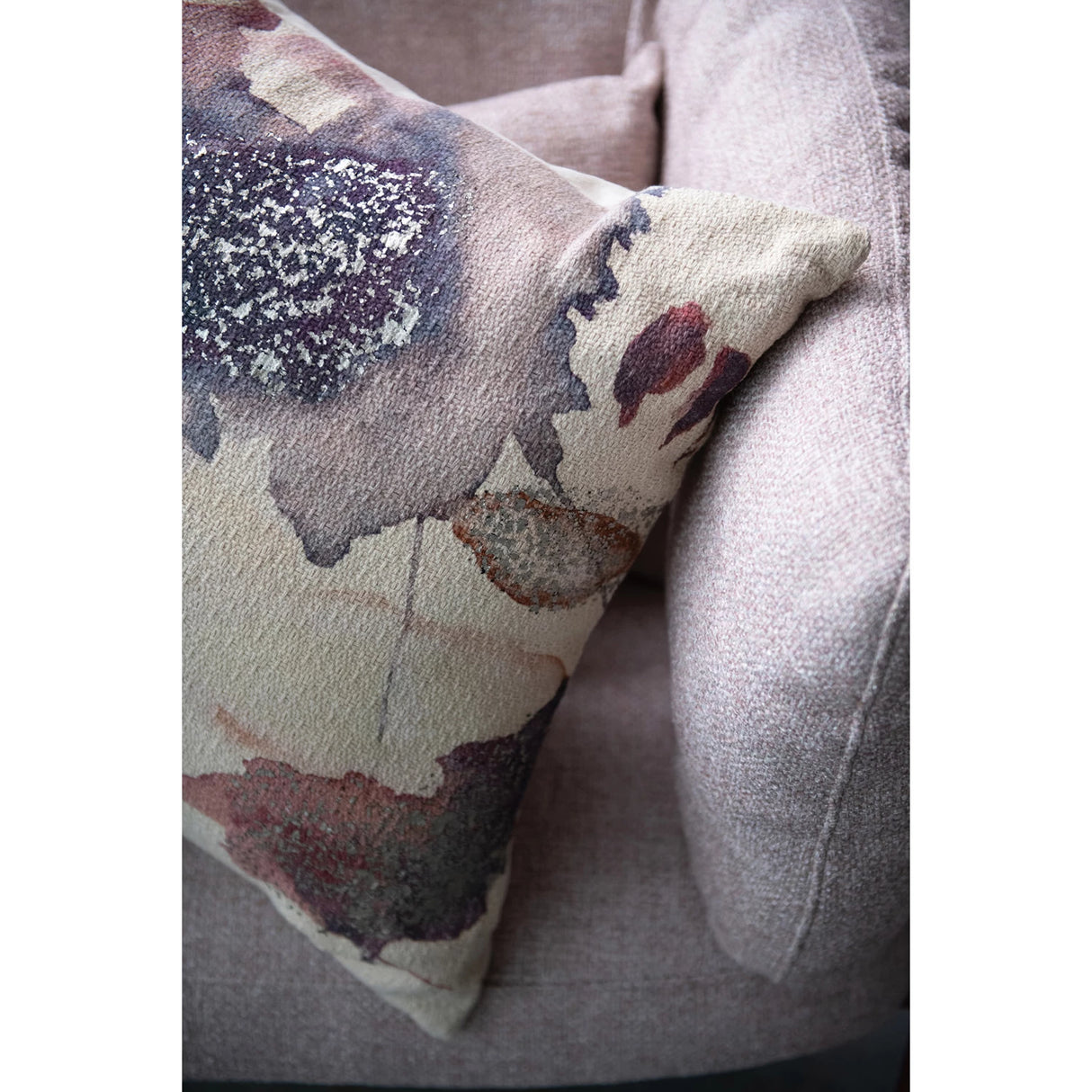 Silver Foil Abstract Cotton Printed Pillow