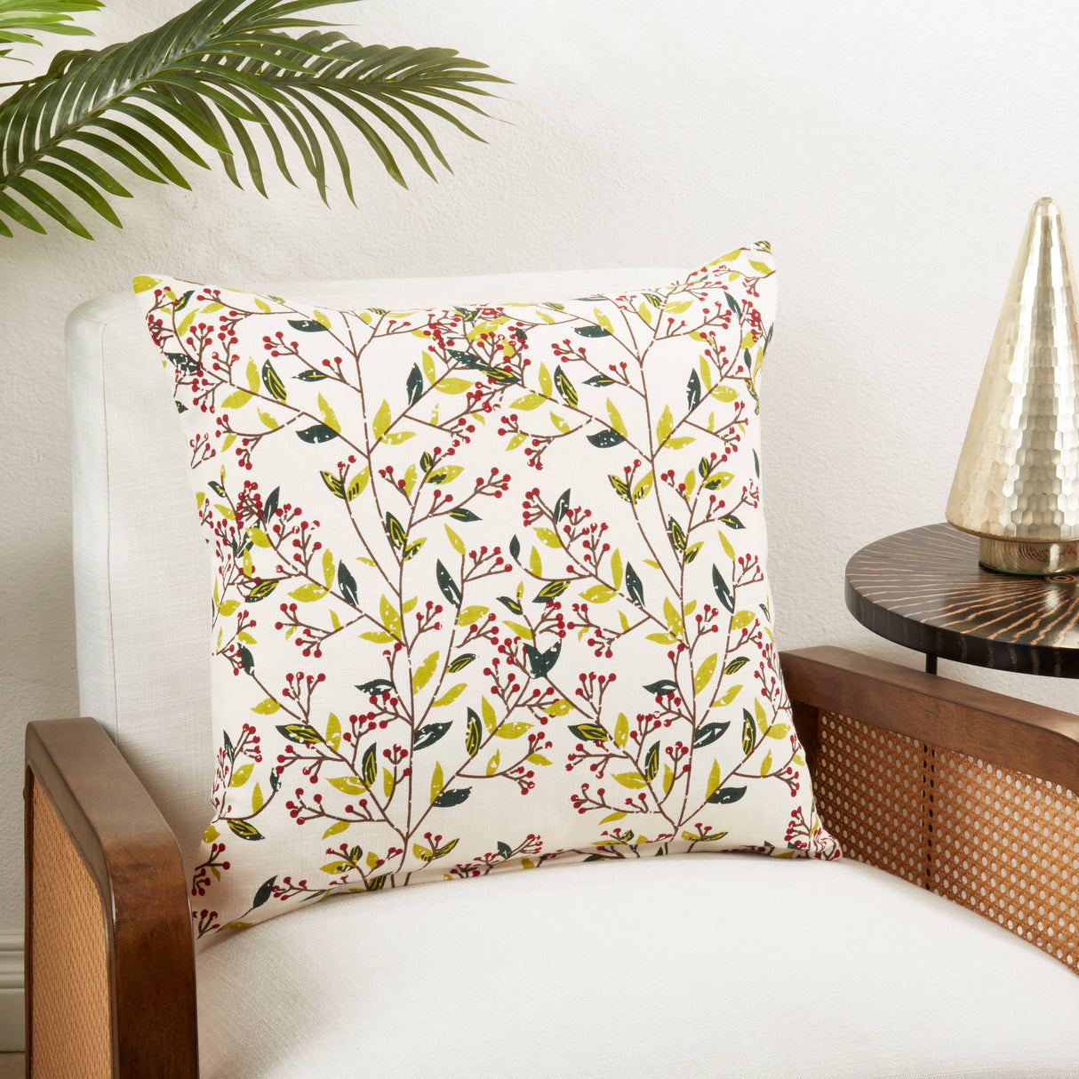 Crimson Harvest Red Berry Throw Pillow