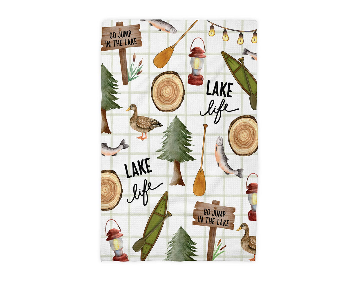 Cabin Lake Life Tea Towel