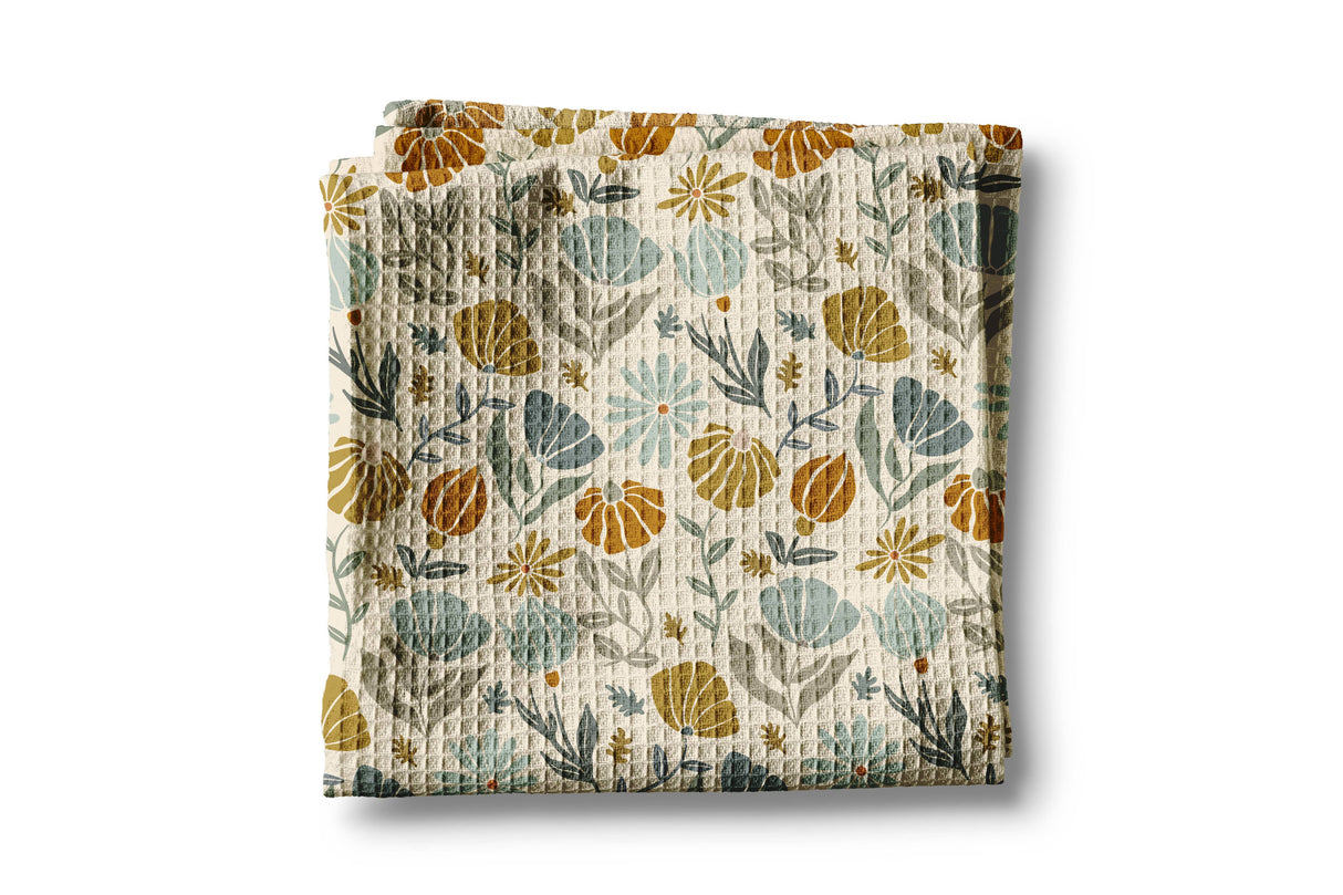 Fall Boho Floral Autumn Leaves Botanic Foliage Kitchen Towel