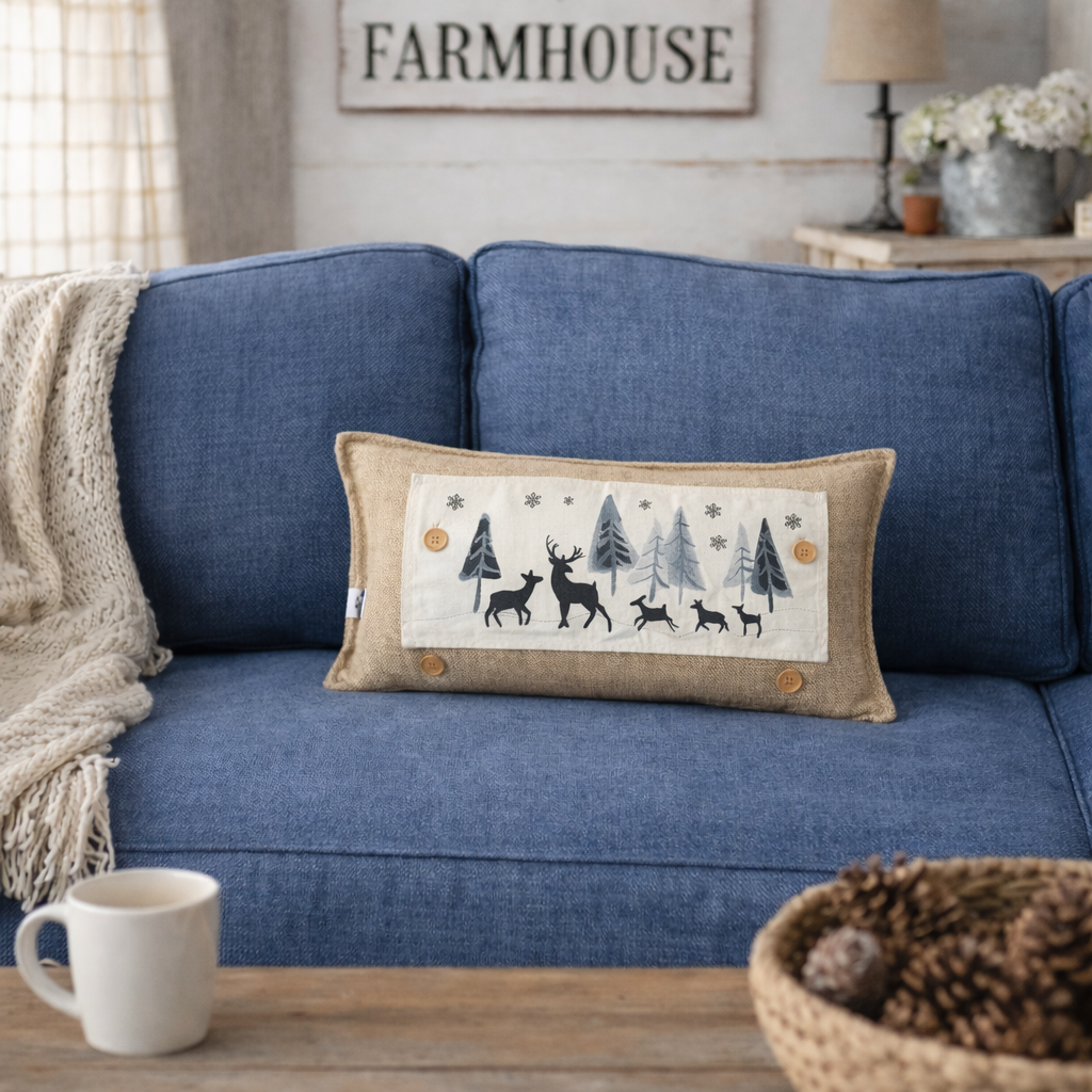 Burlap Stripe Interchangeable Pillow
