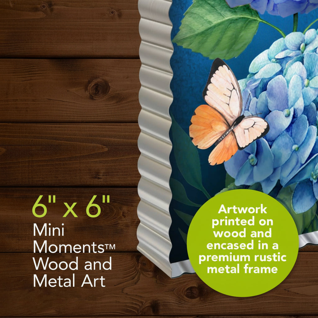 Colorful Hydrangeas Metal Mini Art