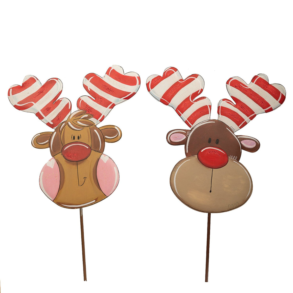 Candy Cane Reindeer Stake - 2 Styles