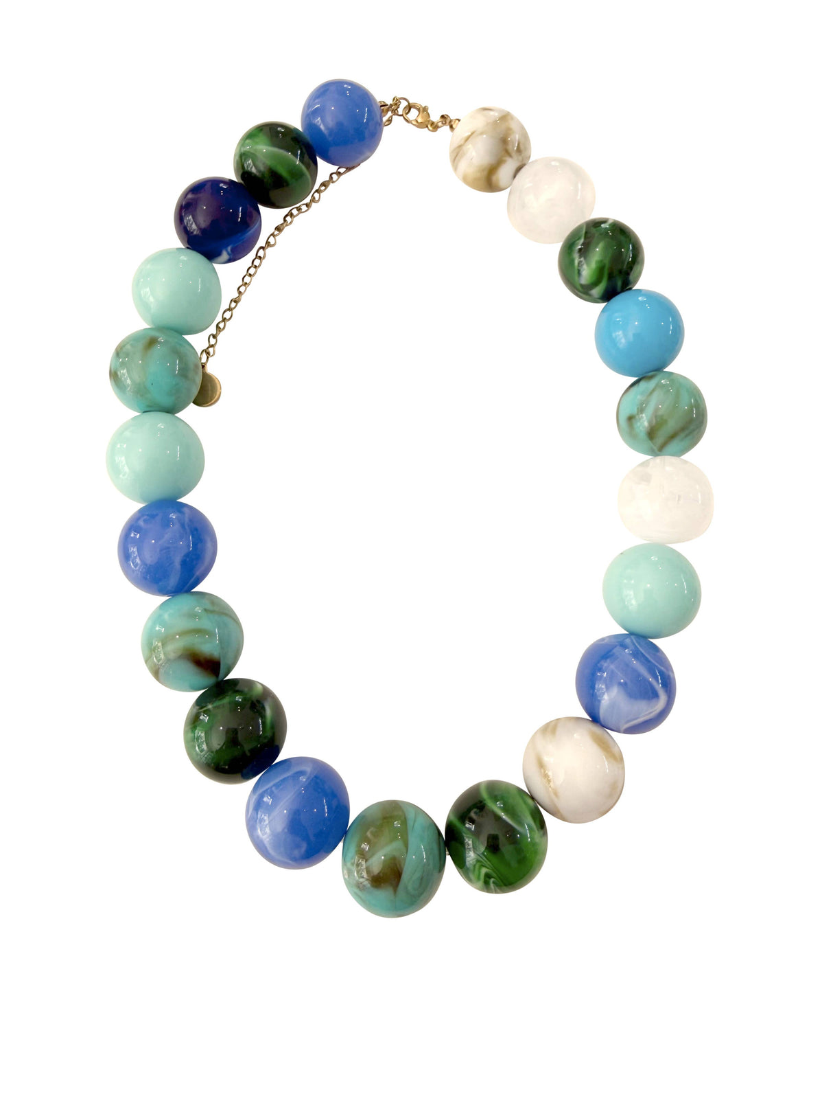 Dora Blue Chunky Beaded Necklace