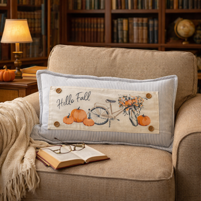 Vintage Fall Bike Interchangeable Pillow Panel