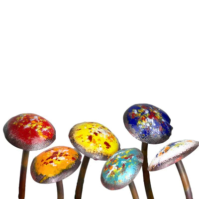 Small Copper Enamel Mushrooms