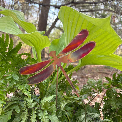 Copper Dragonfly Pot Stake