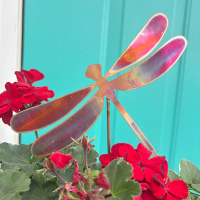 Copper Dragonfly Pot Stake