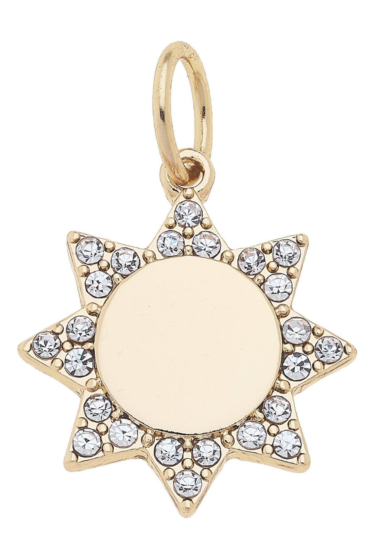 Pave Sun Charm in Shiny Gold