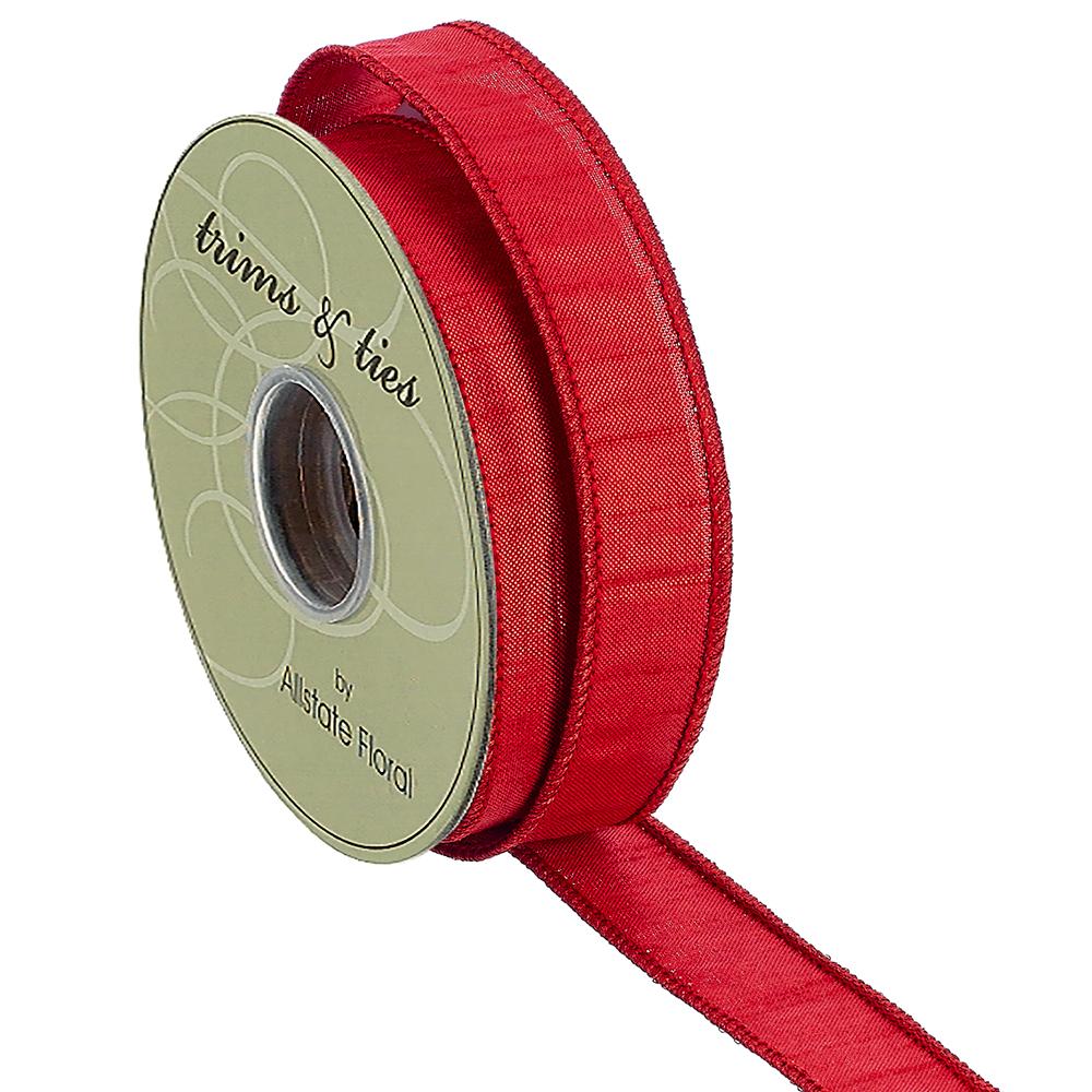 Red Metallic Dupion Ribbon Bolt