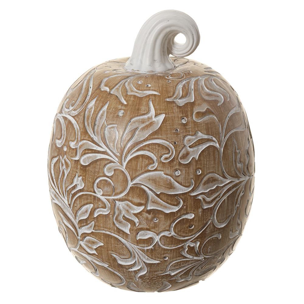 8" Resin Carved Pumpkin