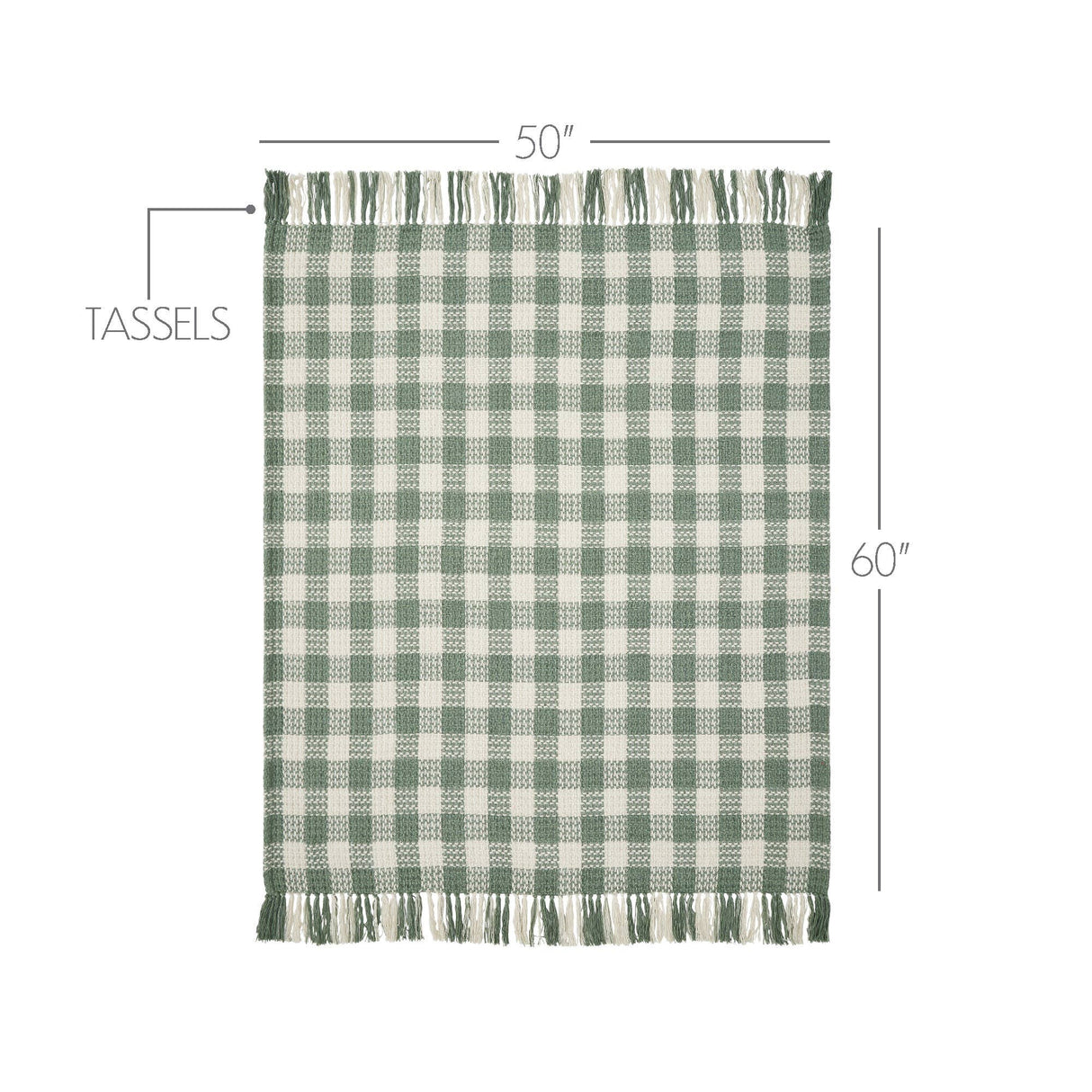 Pistachio Green Check Woven Throw Blanket