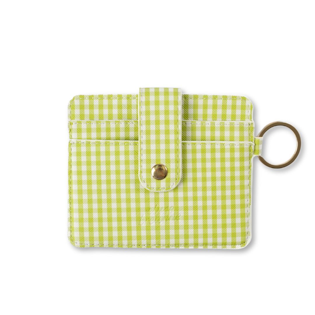 Green Gingham Card Wallet